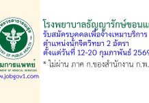 โรงพยาบาลธัญญารักษ์ขอนแก่น รับสมัครบุคคลเพื่อจ้างเหมาบริการ ตำแหน่งนักจิตวิทยา 2 อัตรา