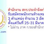 สำนักงาน สกร.ประจำจังหวัดขอนแก่น รับสมัครพนักงานจ้างเหมาบริการ 3 อัตรา