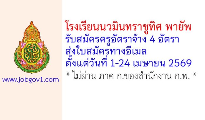 โรงเรียนนวมินทราชูทิศ พายัพ รับสมัครครูอัตราจ้าง 4 อัตรา