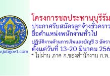 โครงการชลประทานบุรีรัมย์ รับสมัครลูกจ้างชั่วคราว ตำแหน่งพนักงานทั่วไป ปฏิบัติงานด้านการเงินและบัญชี 3 อัตรา