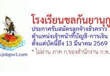 โรงเรียนชลกันยานุกูล รับสมัครลูกจ้างชั่วคราว ตำแหน่งเจ้าหน้าที่บัญชี-การเงิน