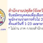 สำนักงานปศุสัตว์จังหวัดนนทบุรี รับสมัครบุคคลเพื่อเลือกสรรเป็นพนักงานราชการทั่วไป 2 อัตรา