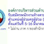 องค์การบริหารส่วนตำบลนครชุม รับสมัครพนักงานจ้างตามภารกิจ ตำแหน่งผู้ช่วยครูผู้ช่วย (ปฐมวัย)