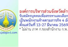 องค์การบริหารส่วนจังหวัดลำพูน รับสมัครบุคคลเพื่อสรรหาและเลือกสรรเป็นพนักงานจ้างตามภารกิจ 4 อัตรา