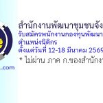 สำนักงานพัฒนาชุมชนจังหวัดพิจิตร รับสมัครพนักงานกองทุนพัฒนาบทบาทสตรี ตำแหน่งนิติกร