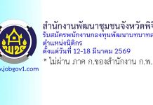 สำนักงานพัฒนาชุมชนจังหวัดพิจิตร รับสมัครพนักงานกองทุนพัฒนาบทบาทสตรี ตำแหน่งนิติกร