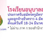 โรงเรียนอนุบาลสุรินทร์ รับสมัครครูอัตราจ้าง และลูกจ้างชั่วคราว 4 อัตรา