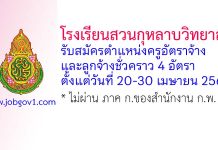โรงเรียนสวนกุหลาบวิทยาลัย รับสมัครครูอัตราจ้าง และลูกจ้างชั่วคราว 4 อัตรา