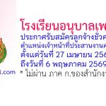 โรงเรียนอนุบาลเพชรบุรี รับสมัครลูกจ้างชั่วคราว ตำแหน่งเจ้าหน้าที่ประสานงานครูต่างชาติ