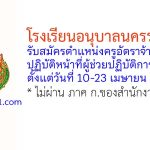 โรงเรียนอนุบาลนครราชสีมา รับสมัครครูอัตราจ้าง ปฏิบัติหน้าที่ผู้ช่วยปฏิบัติการ STEM