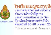 โรงเรียนเบญจมราชูทิศ รับสมัครลูกจ้างชั่วคราว ตำแหน่งเจ้าหน้าที่ธุรการประสานงานเครือข่ายโรงเรียนห้องเรียน วิทยาศาสตร์พลังสิบ