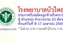 โรงพยาบาลบัวใหญ่ รับสมัครลูกจ้างชั่วคราว 10 อัตรา