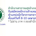 สำนักงานสาธารณสุขอำเภอพนัสนิคม รับสมัครพนักงานจ้างเหมาบริการ ตำแหน่งนักวิชาการสาธารณสุข