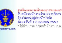 ศูนย์ฝึกและอบรมเด็กและเยาวชนขอนแก่น รับสมัครพนักงานจ้างเหมาบริการ ตำแหน่งผู้ช่วยนักบำบัด