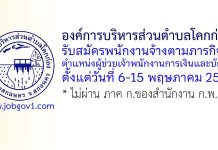 องค์การบริหารส่วนตำบลโคกก่อง รับสมัครพนักงานจ้างตามภารกิจ ตำแหน่งผู้ช่วยเจ้าพนักงานการเงินและบัญชี