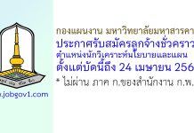 กองแผนงาน มหาวิทยาลัยมหาสารคาม รับสมัครลูกจ้างชั่วคราว ตำแหน่งนักวิเคราะห์นโยบายและแผน