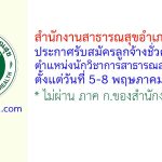 สำนักงานสาธารณสุขอำเภอปากพนัง รับสมัครลูกจ้างชั่วคราว ตำแหน่งนักวิชาการสาธารณสุข 2 อัตรา