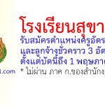 โรงเรียนสุขานารี รับสมัครครูอัตราจ้าง และลูกจ้างชั่วคราว 3 อัตรา
