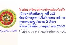 โรงเรียนสาธิตองค์การบริหารส่วนจังหวัด 1 (บ้านท่าเรือมิตรภาพที่ 30) รับสมัครบุคคลเพื่อจ้างเหมาบริการ ตำแหน่งครู 2 อัตรา