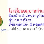 โรงเรียนอนุบาลกำแพงแสน รับสมัครตำแหน่งครูอัตราจ้าง 2 อัตรา