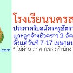 โรงเรียนนครสวรรค์ รับสมัครครูอัตราจ้าง และลูกจ้างชั่วคราว 2 อัตรา