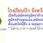 โรงเรียนปัว รับสมัครครูอัตราจ้าง 4 อัตรา