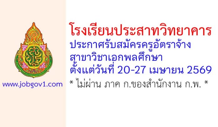 โรงเรียนประสาทวิทยาคาร รับสมัครครูอัตราจ้าง สาขาวิชาเอกพลศึกษา
