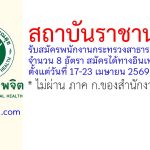 สถาบันราชานุกูล รับสมัครพนักงานกระทรวงสาธารณสุขทั่วไป 8 อัตรา