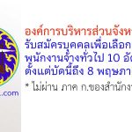 องค์การบริหารส่วนจังหวัดราชบุรี รับสมัครบุคคลเพื่อเลือกสรรเป็นพนักงานจ้างทั่วไป 10 อัตรา