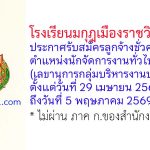 โรงเรียนมกุฎเมืองราชวิทยาลัย รับสมัครลูกจ้างชั่วคราว ตำแหน่งนักจัดการงานทั่วไปปฏิบัติการ (เลขานุการกลุ่มบริหารงานบุคคล)