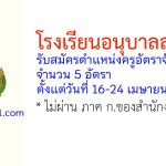 โรงเรียนอนุบาลสระบุรี รับสมัครครูอัตราจ้าง 5 อัตรา
