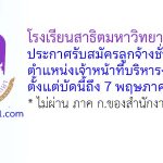 โรงเรียนสาธิตมหาวิทยาลัยพะเยา รับสมัครลูกจ้างชั่วคราว ตำแหน่งเจ้าหน้าที่บริหารงานทั่วไป