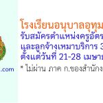 โรงเรียนอนุบาลอุทุมพรพิสัย รับสมัครครูอัตราจ้าง และลูกจ้างเหมาบริการ 3 อัตรา