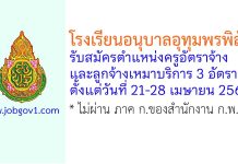 โรงเรียนอนุบาลอุทุมพรพิสัย รับสมัครครูอัตราจ้าง และลูกจ้างเหมาบริการ 3 อัตรา