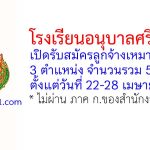 โรงเรียนอนุบาลศรีสะเกษ รับสมัครลูกจ้างเหมาบริการ 5 อัตรา