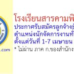 โรงเรียนสารคามพิทยาคม รับสมัครลูกจ้างชั่วคราว ตำแหน่งนักจัดการงานทั่วไป