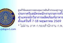 ศูนย์วิจัยและตรวจสอบคุณภาพสินค้าประมงสุราษฎร์ธานี รับสมัครพนักงานราชการทั่วไป ตำแหน่งนักวิชาการผลิตภัณฑ์อาหาร