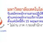 มหาวิทยาลัยเทคโนโลยีสุรนารี รับสมัครพนักงานสายปฏิบัติการ ตำแหน่งพนักงานบริการโสตทัศนูปกรณ์