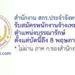 สำนักงาน สกร.ประจำจังหวัดอุตรดิตถ์ รับสมัครพนักงานจ้างเหมาบริการ ตำแหน่งบรรณารักษ์