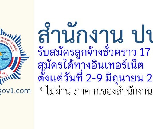 สำนักงาน ปปง. รับสมัครลูกจ้างชั่วคราว 17 อัตรา