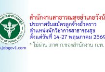 สำนักงานสาธารณสุขอำเภอวังน้อย รับสมัครลูกจ้างชั่วคราว ตำแหน่งนักวิชาการสาธารณสุข