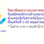 วิทยาลัยพยาบาลบรมราชชนนี เชียงใหม่ รับสมัครพนักงานจ้างเหมาบริการ ตำแหน่งนักวิเคราะห์นโยบายและแผน
