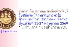 สำนักงานโยธาธิการและผังเมืองจังหวัดบุรีรัมย์ รับสมัครพนักงานราชการทั่วไป ตำแหน่งพนักงานวิชาการแผนที่ภาพถ่าย