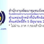 สำนักงานพัฒนาชุมชนจังหวัดชลบุรี รับสมัครพนักงานกองทุนพัฒนาบทบาทสตรี ตำแหน่งเจ้าหน้าที่บันทึกข้อมูล