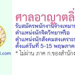 ศาลอาญาตลิ่งชัน รับสมัครพนักงานจ้างเหมาบริการ ตำแหน่งนักจิตวิทยาหรือนักสังคมสงเคราะห์