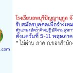 โรงเรียนลพบุรีปัญญานุกูล จังหวัดลพบุรี รับสมัครบุคคลเพื่อจ้างเหมาบริการ ตำแหน่งอัตราจ้างปฏิบัติงานธุรการโรงเรียน
