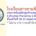 โรงเรียนสารคามพิทยาคม รับสมัครลูกจ้างเหมาบริการ 4 อัตรา