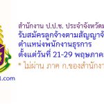 สำนักงาน ป.ป.ช. ประจำจังหวัดมหาสารคาม รับสมัครลูกจ้างตามสัญญาจ้าง ตำแหน่งพนักงานธุรการ