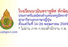 โรงเรียนนวมินทราชูทิศ ทักษิณ รับสมัครตำแหน่งครูอัตราจ้าง สาขาวิชาเอกภาษาญี่ปุ่น
