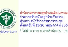 สำนักงานสาธารณสุขอำเภอเมืองนครพนม รับสมัครลูกจ้างชั่วคราว ตำแหน่งนักวิชาการสาธารณสุข